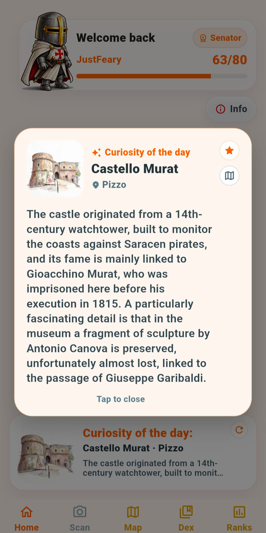 Homepage HistorIA screenshot 1